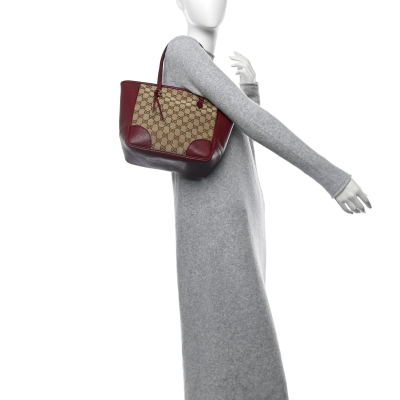 Gucci Small Bree Zippered Tote Red