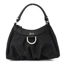 Gucci Medium D Gold Ring Hobo Black