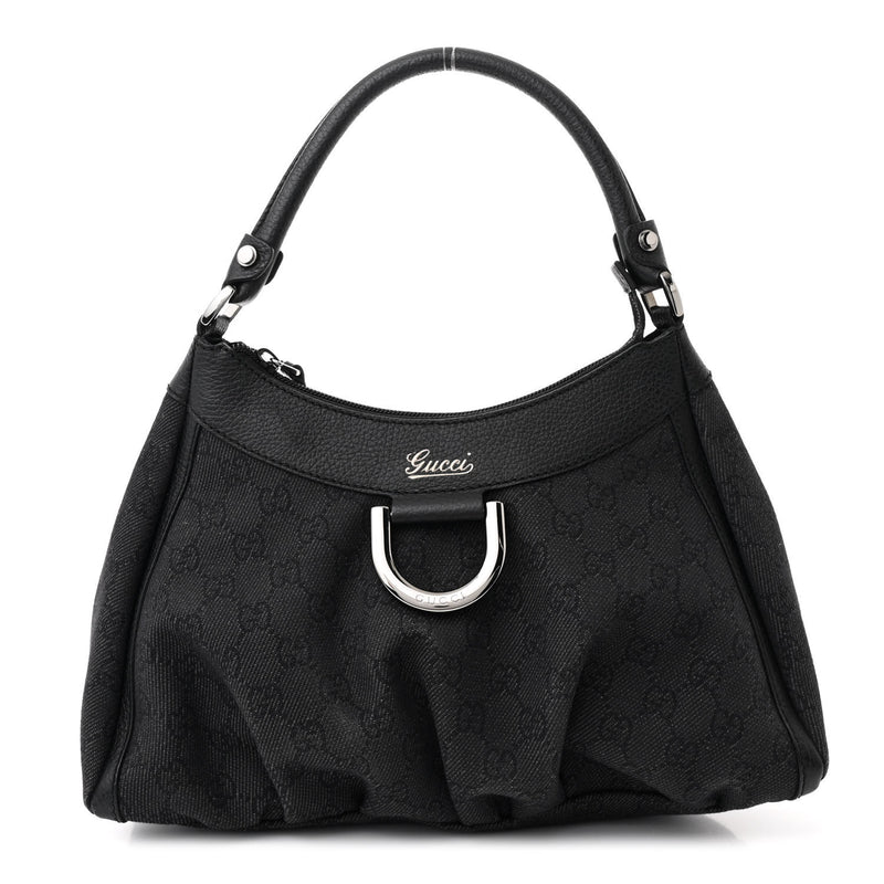 Gucci Medium D Gold Ring Hobo Black