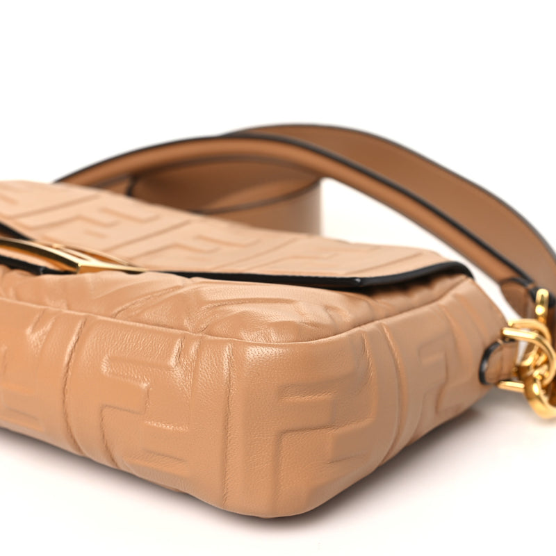 Fendi Nappa Ff Embossed Baguette Miele