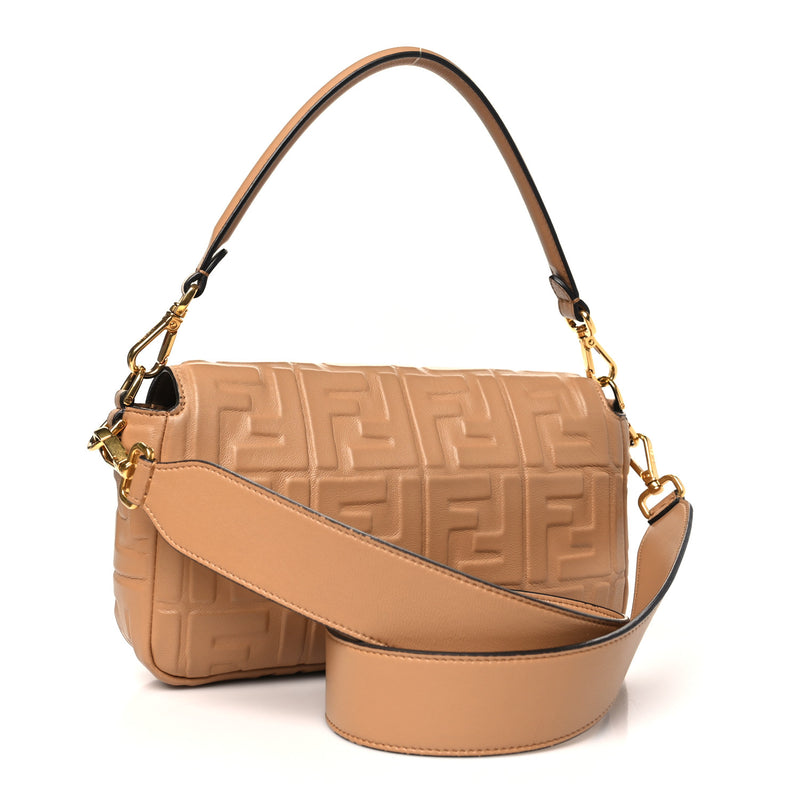 Fendi Nappa Ff Embossed Baguette Miele