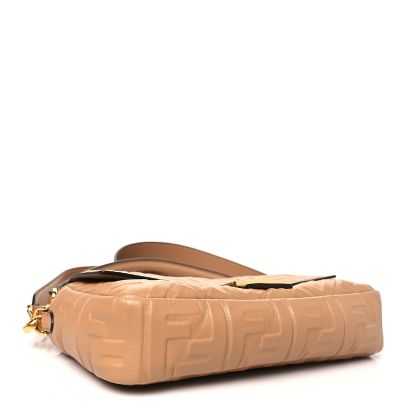 Fendi Nappa Ff Embossed Baguette Miele