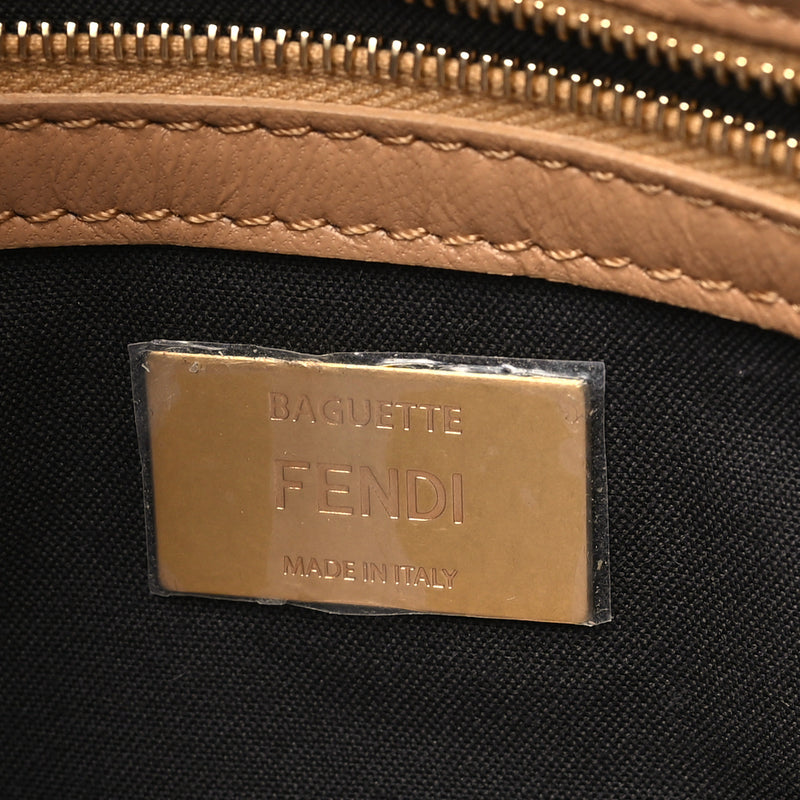 Fendi Nappa Ff Embossed Baguette Miele