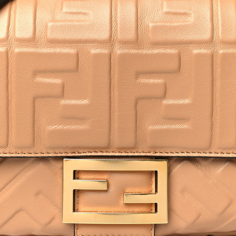 Fendi Nappa Ff Embossed Baguette Miele