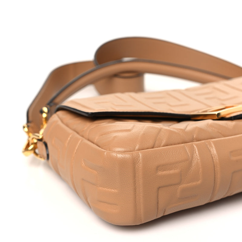 Fendi Nappa Ff Embossed Baguette Miele