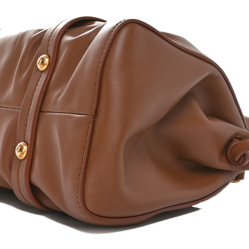 Miu Nappa Joie Shoulder Bag Cognac