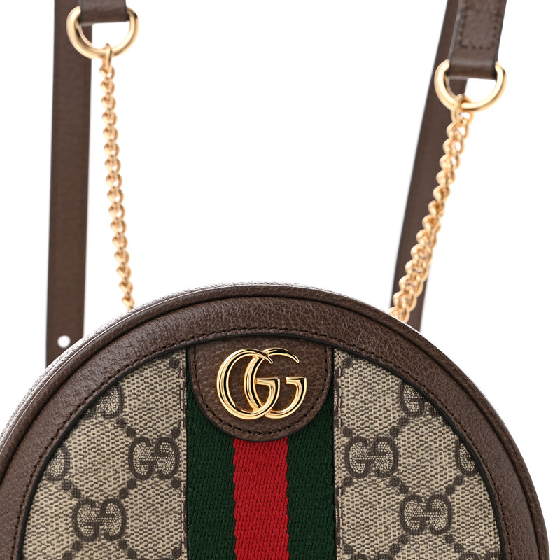 Gucci Gg Supreme Web Mini Ophidia Round