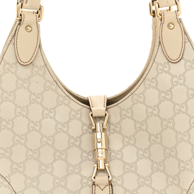 Gucci Guccissima Bardot Tote Off White