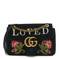 Gucci Velvet Matelasse Loved Embroidered