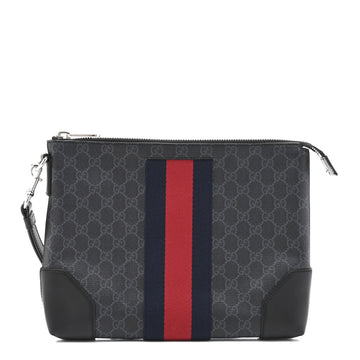 Gucci Gg Supreme Calfskin Web Flat