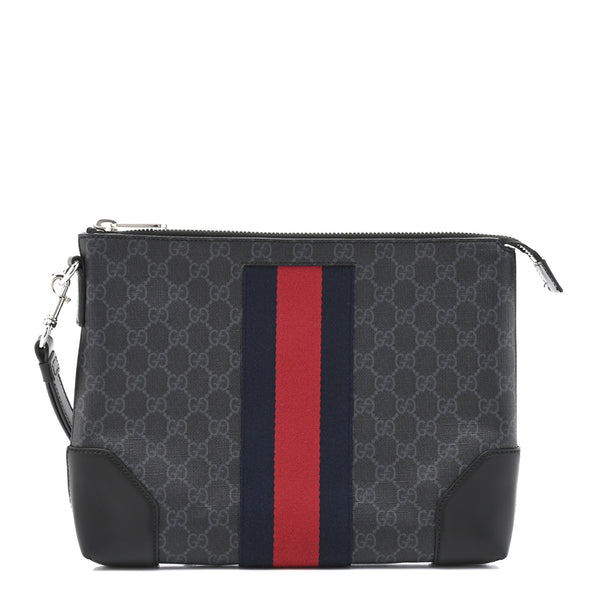 Gucci Gg Supreme Calfskin Web Flat