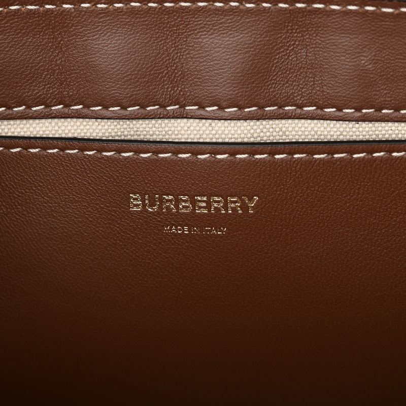 Burberry Calfskin Note Crossbody Bag Tan