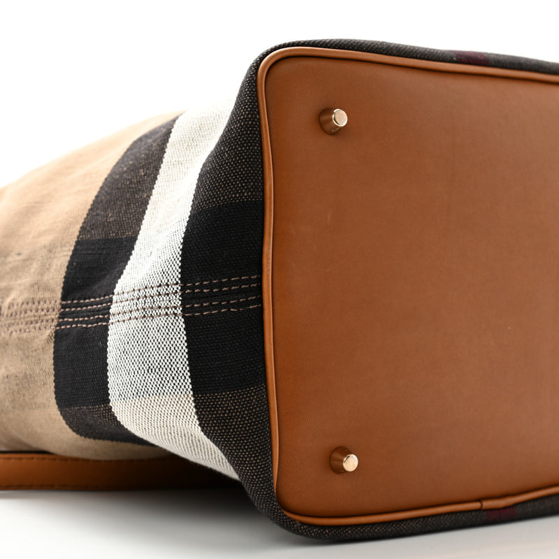 Burberry Grainy Calfskin Canvas Mega