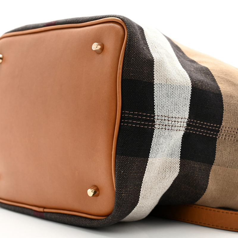 Burberry Grainy Calfskin Canvas Mega