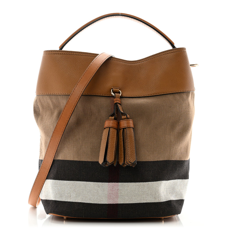 Burberry Grainy Calfskin Canvas Mega