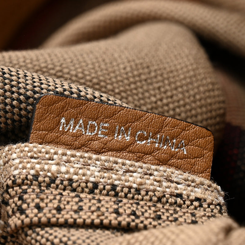 Burberry Grainy Calfskin Canvas Mega