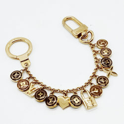Louis Vuitton Key Ring Gold Browns