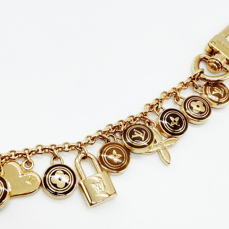 Louis Vuitton Key Ring Gold Browns