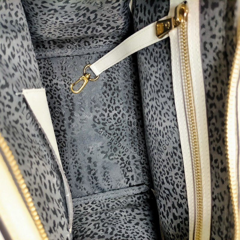 Longchamp Tote Bag White Leather