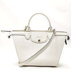 Longchamp Tote Bag White Leather