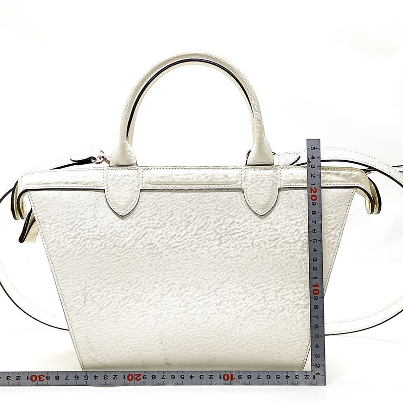 Longchamp Tote Bag White Leather