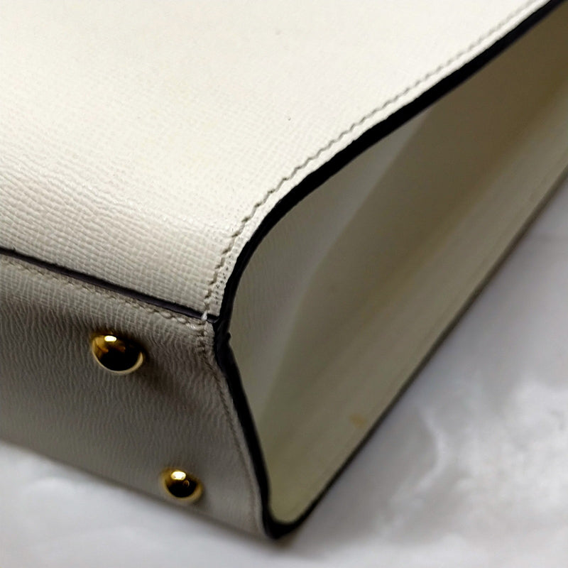 Longchamp Tote Bag White Leather
