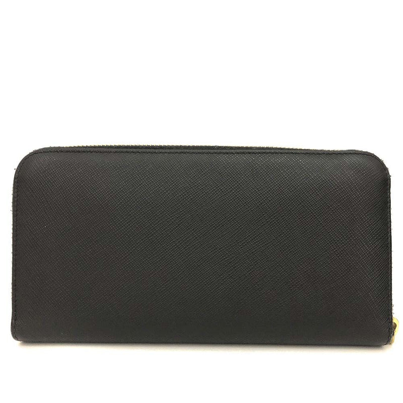 Prada Logo Saffiano Ribbon Leather Zip