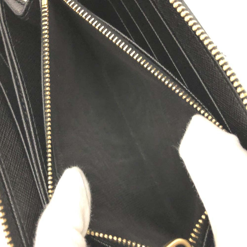 Prada Logo Saffiano Ribbon Leather Zip
