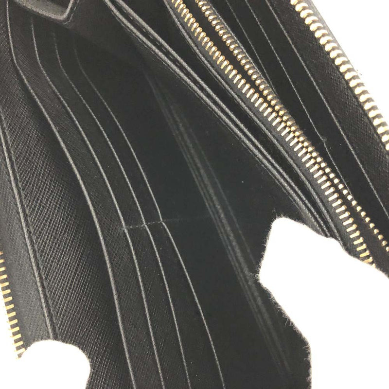 Prada Logo Saffiano Ribbon Leather Zip