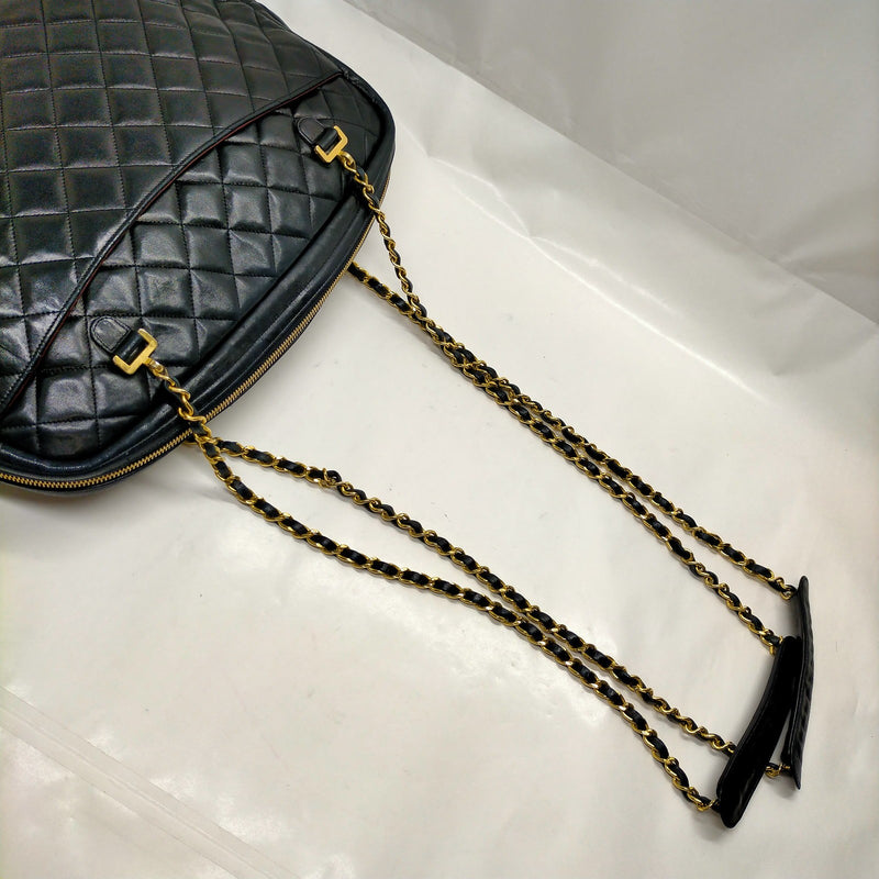 Chanel Shoulder Bag Matelasse Black Lamb