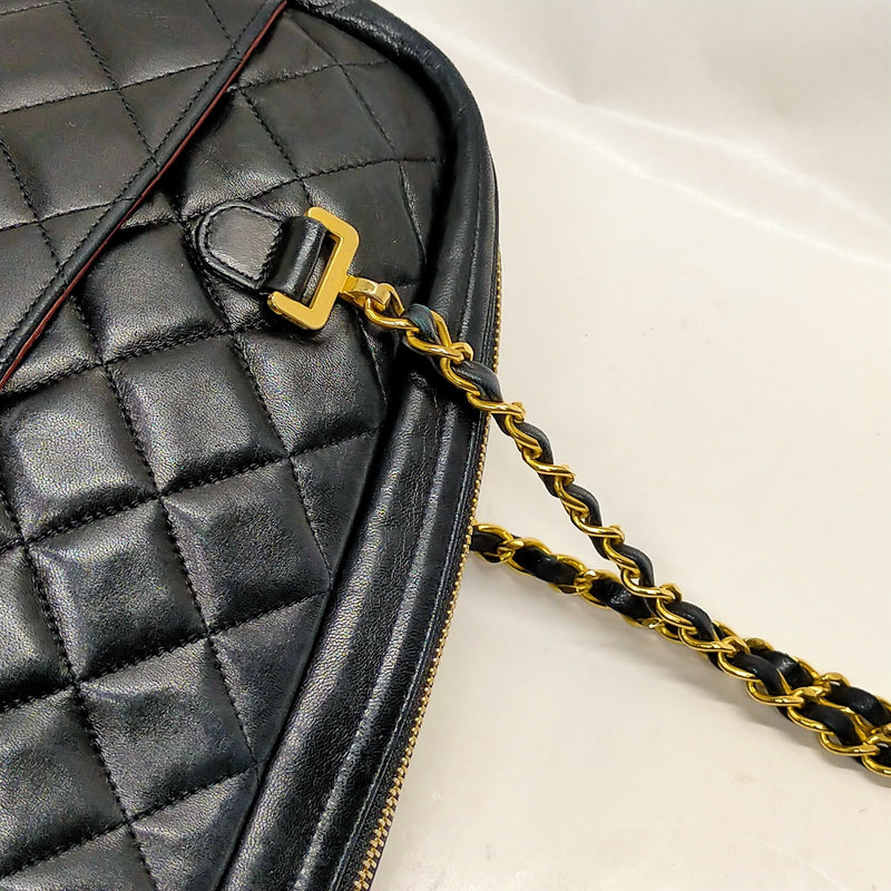 Chanel Shoulder Bag Matelasse Black Lamb