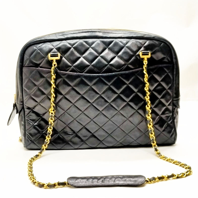 Chanel Shoulder Bag Matelasse Black Lamb