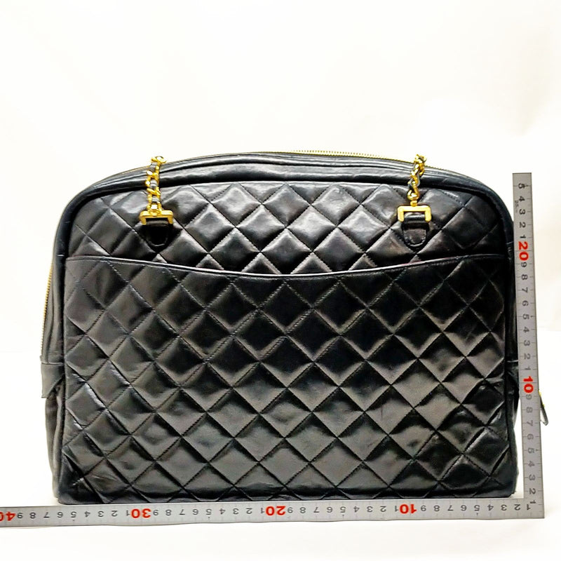 Chanel Shoulder Bag Matelasse Black Lamb
