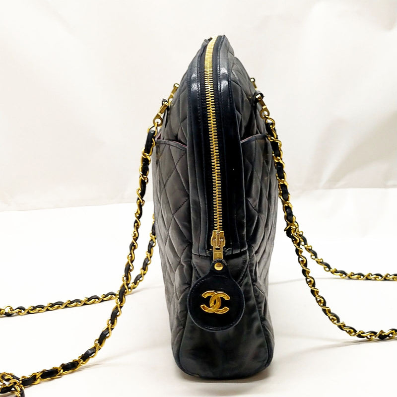 Chanel Shoulder Bag Matelasse Black Lamb