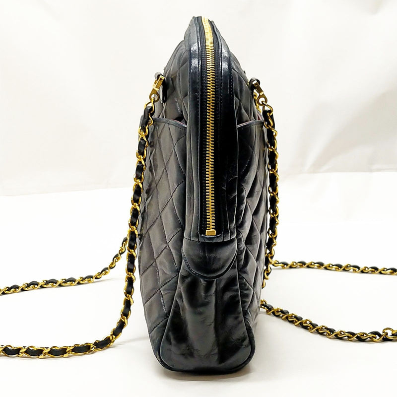 Chanel Shoulder Bag Matelasse Black Lamb