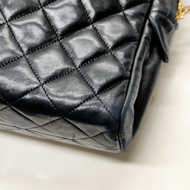 Chanel Shoulder Bag Matelasse Black Lamb