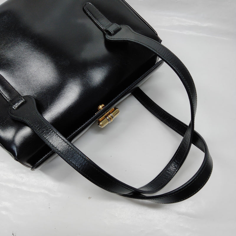 Vintage Gucci Hand Bag Black Leather