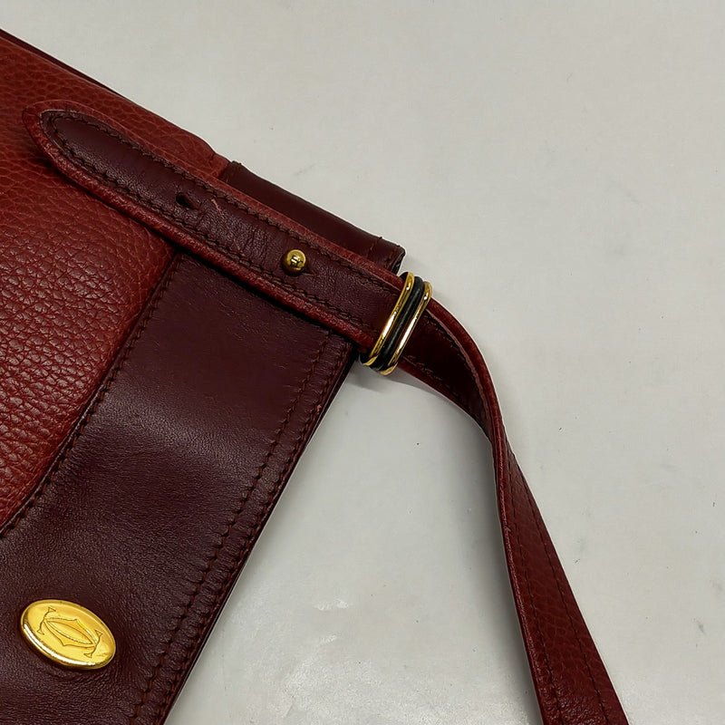 Cartier Shoulder Bag Bordeaux Leather