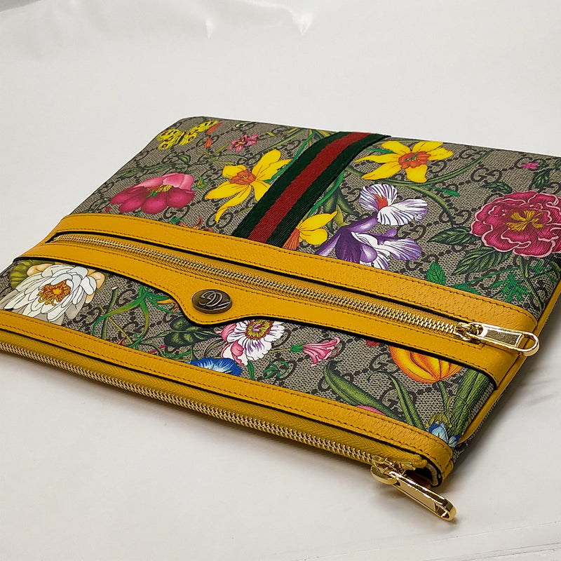 Gucci Clutch Bag Bamboo Brown Pvc