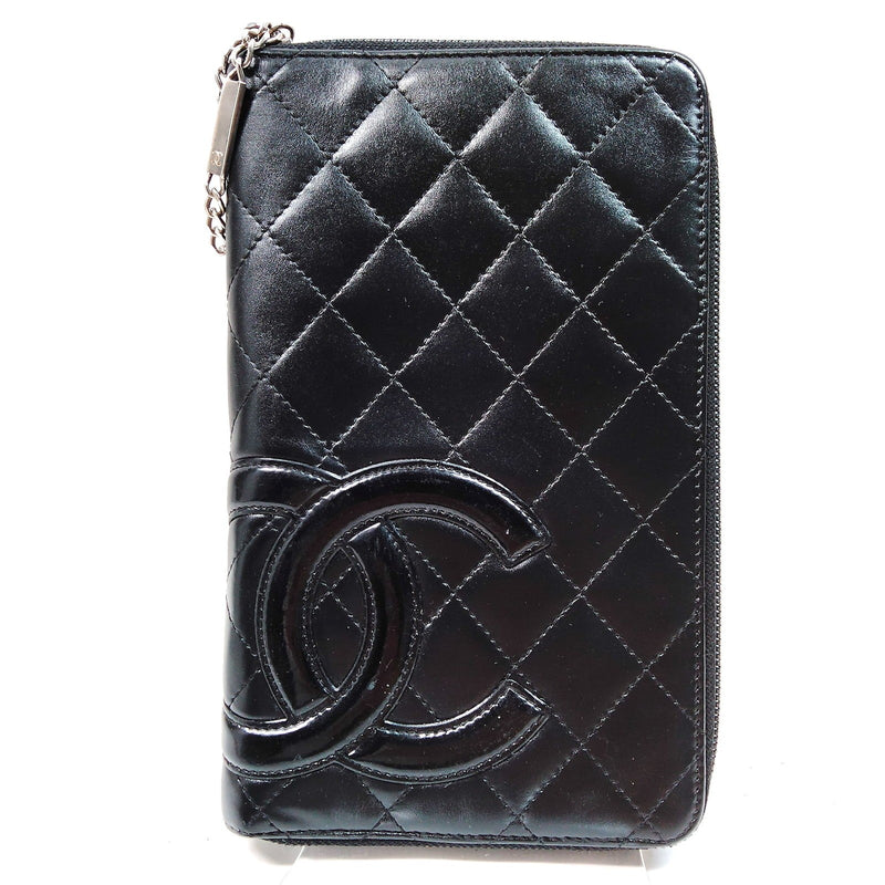 Chanel Long Wallet Black Leather