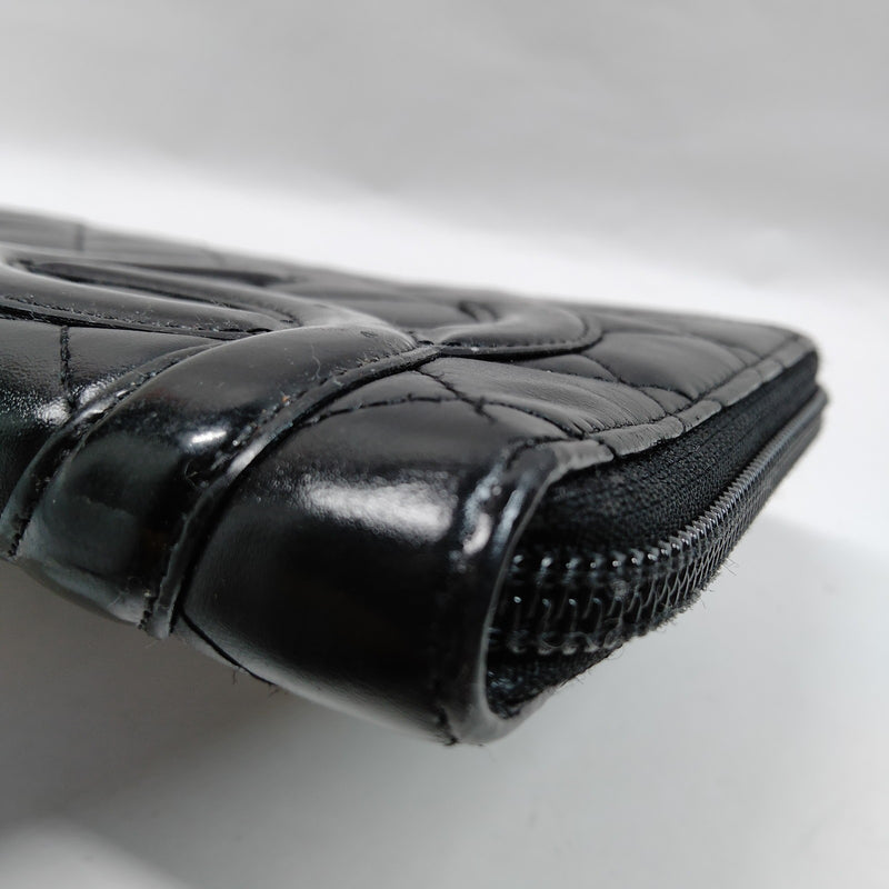 Chanel Long Wallet Black Leather