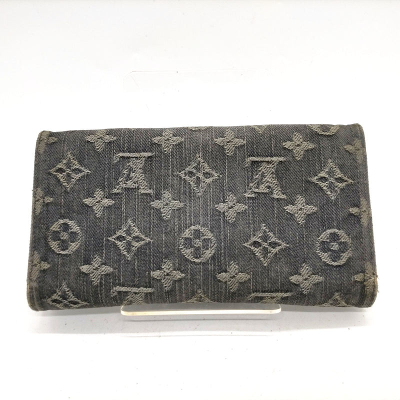 Louis Vuitton Lv Long Wallet Black Denim