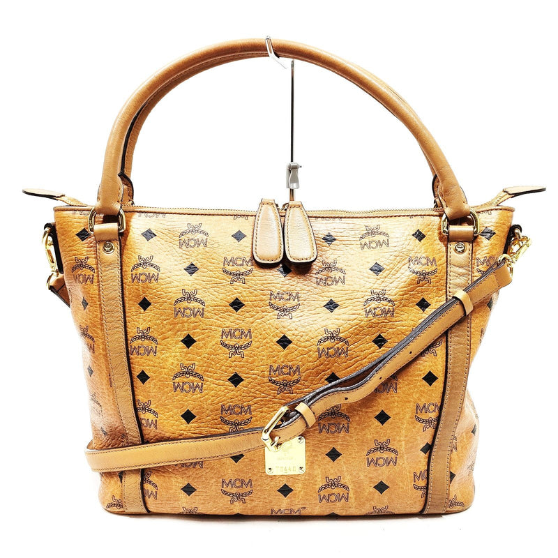 Mcm Hand Bag Brown Pvc