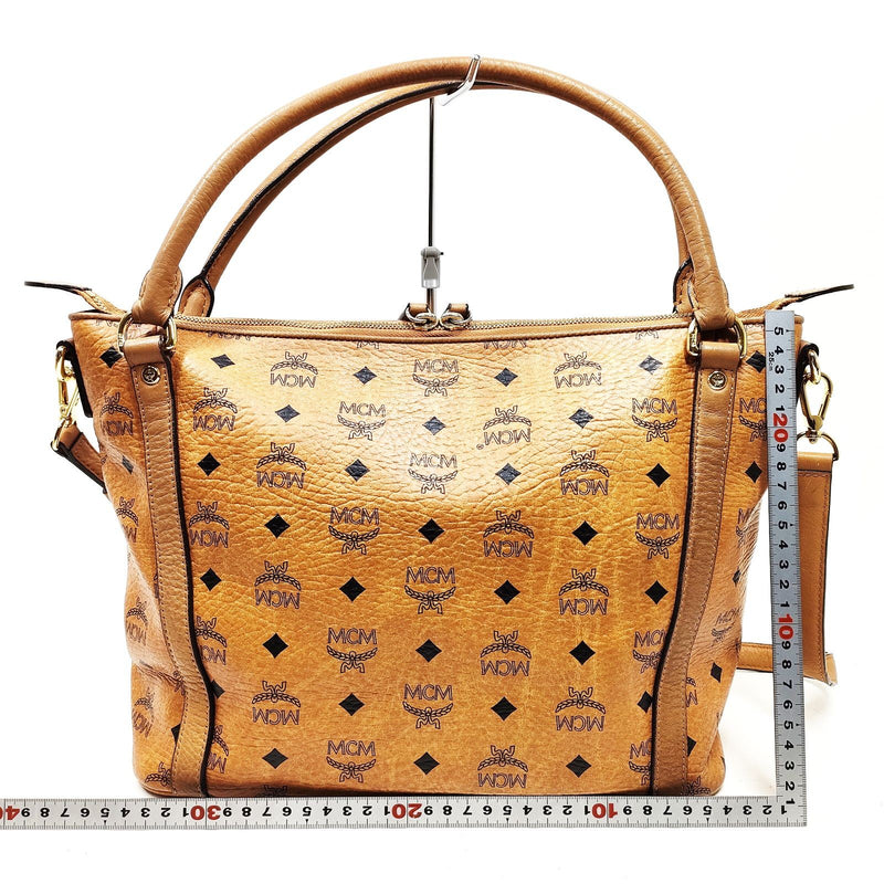 Mcm Hand Bag Brown Pvc