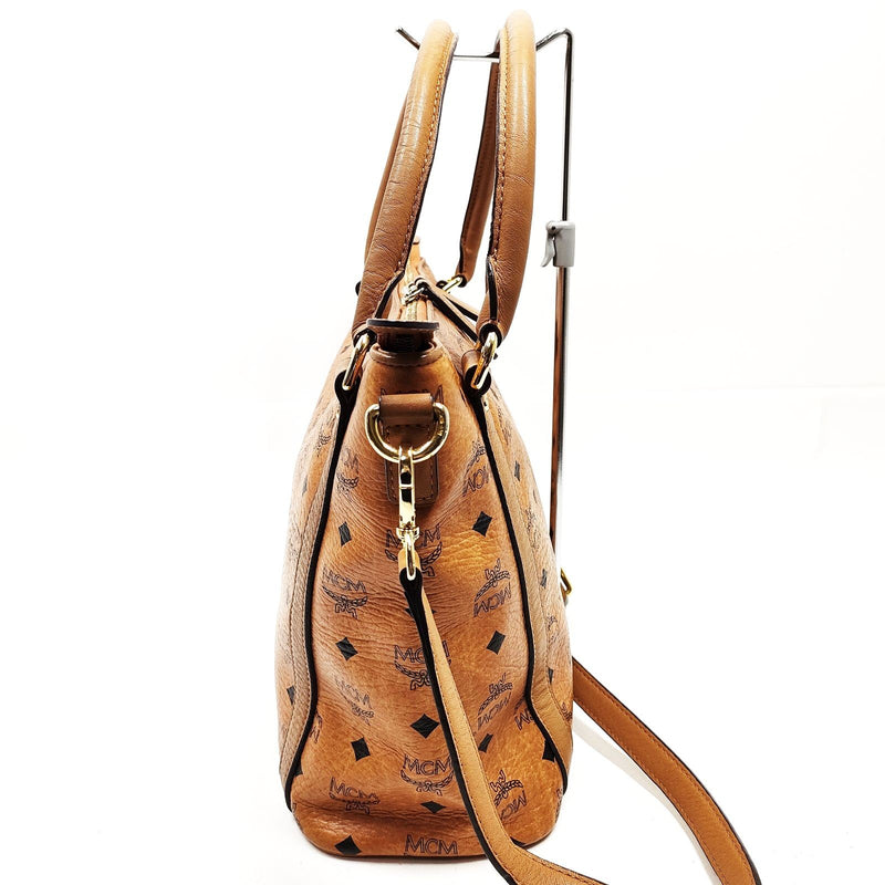 Mcm Hand Bag Brown Pvc