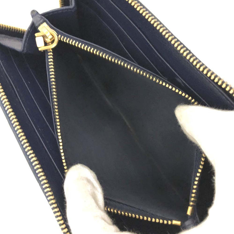 Miu Logo Flower Pattern Leather Zip