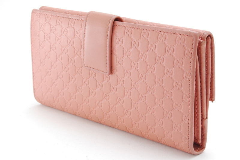 Gucci Micro Sima Leather Wallet Pink