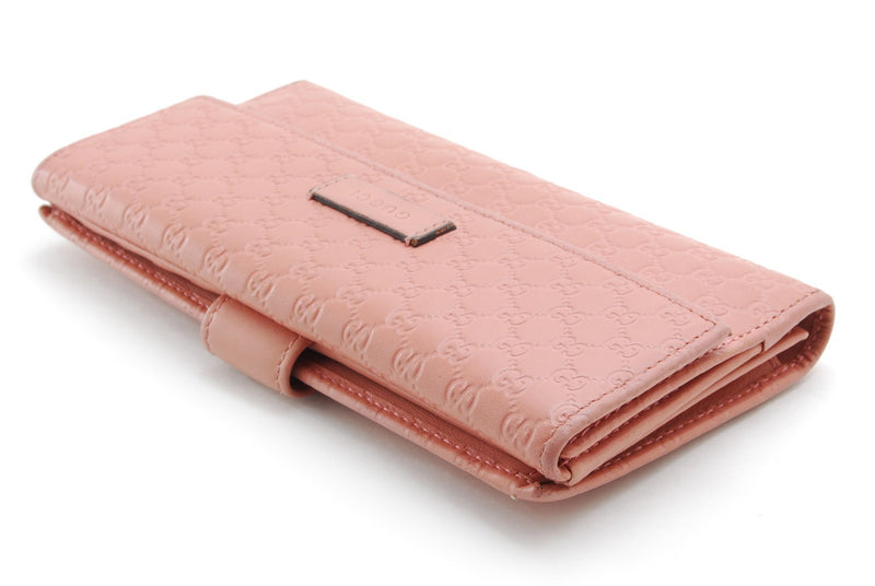 Gucci Micro Sima Leather Wallet Pink