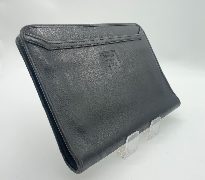 Burberrys Nova Check Leather Black