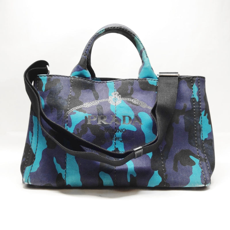 Prada Tote Bag Navy Blue Canvas